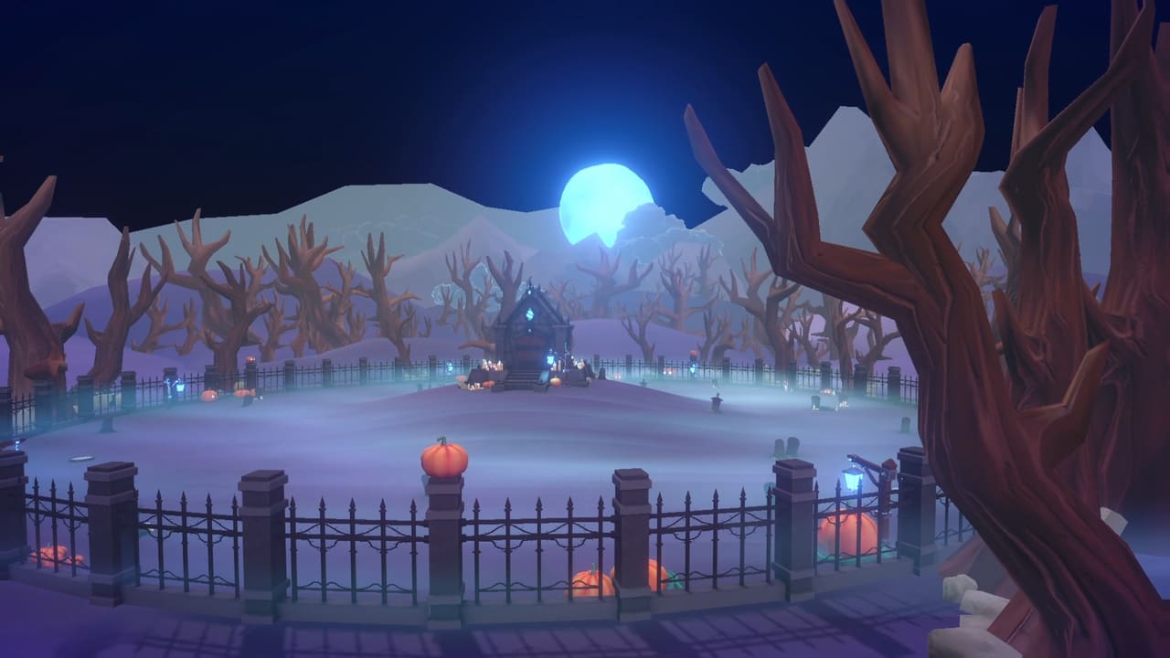 Captura de Burreito: el recinto vallado del cementerio bajo la luna llena